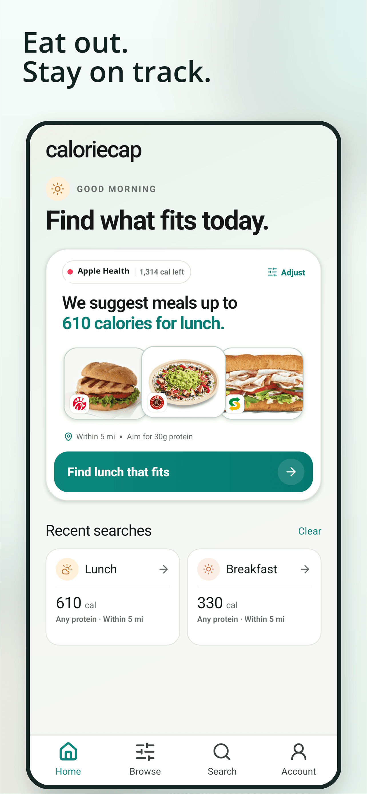 Eat out. Stay on track.