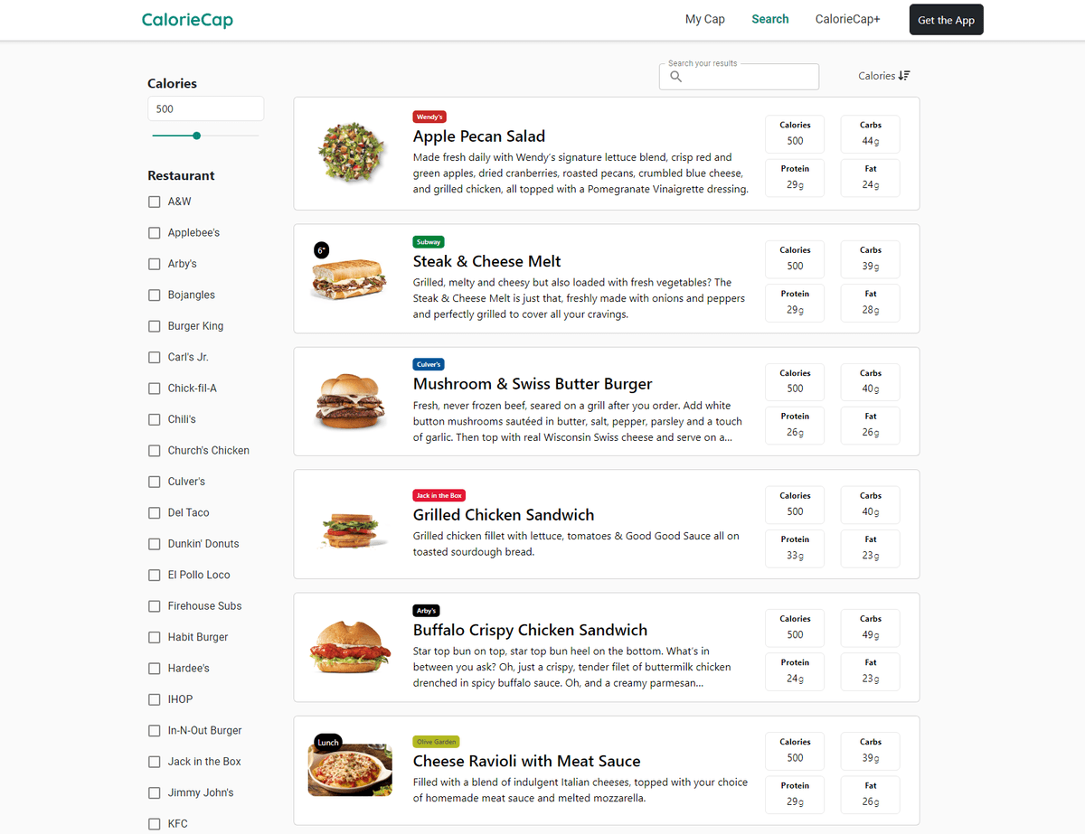 CalorieCap Web Experience